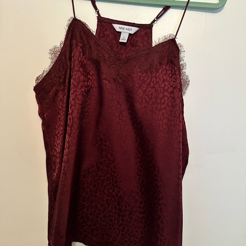 Nine West Red Asymmetrical Embellished Camisole